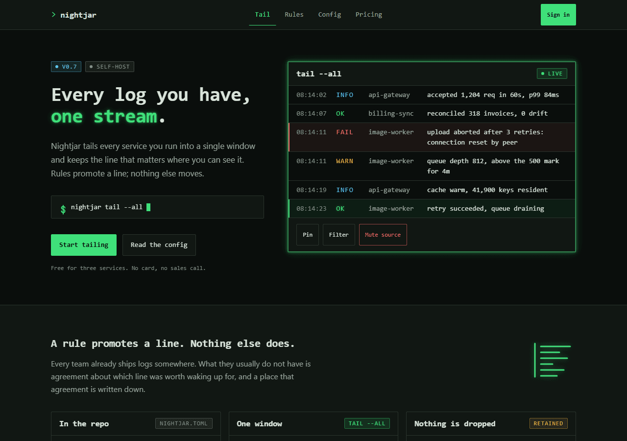 The Terminal UI theme's demo page, rendered from its own tokens and components.