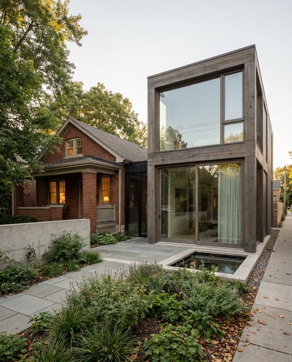 Architectural photograph of The Garden House in Inman Park, Atlanta, designed by the architect of record in 2014, contemporary era, no people in frame