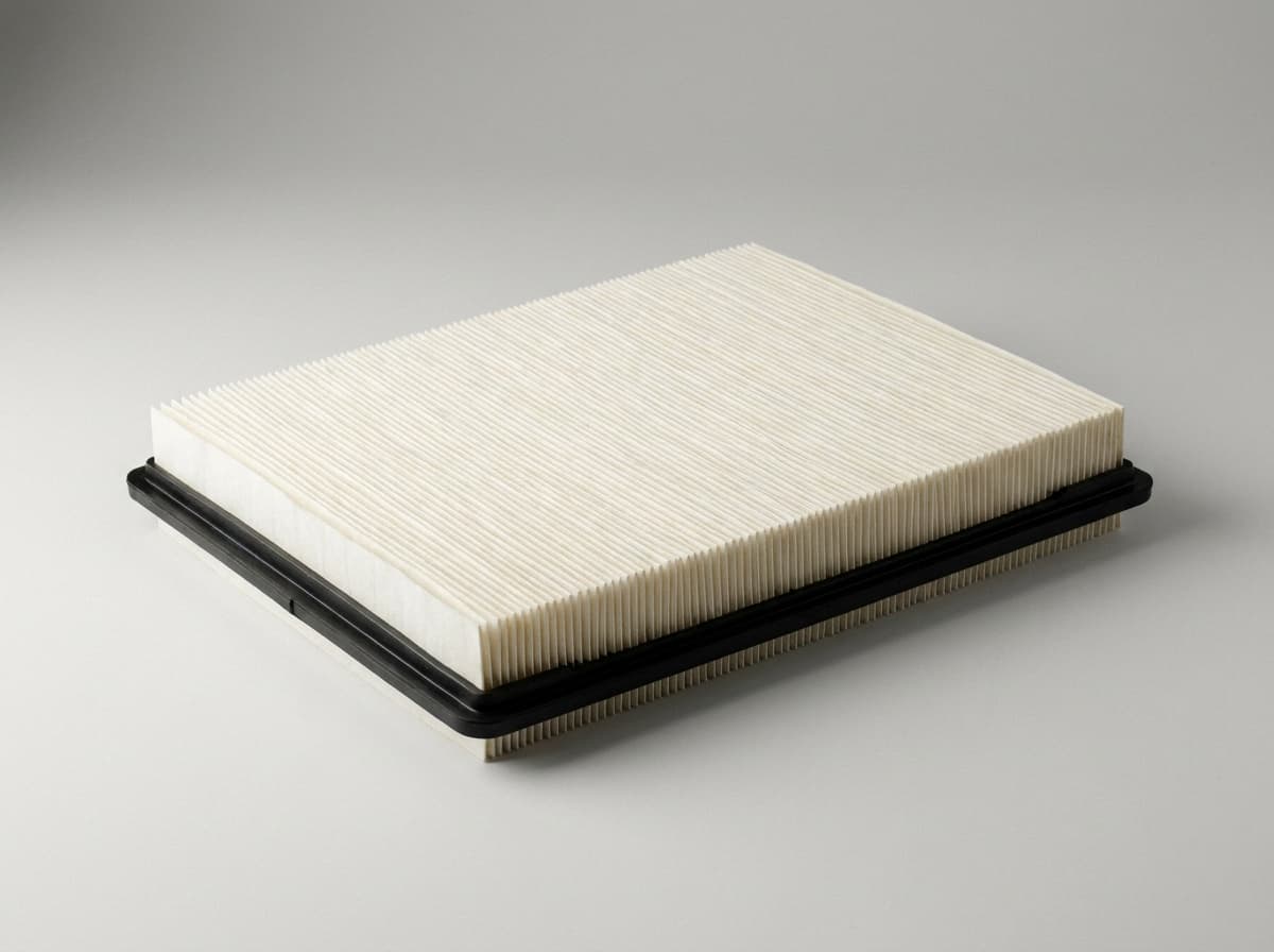 Engine air filter, panel on a clean studio background