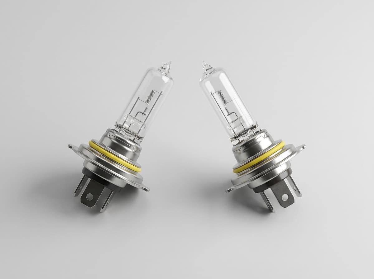 Halogen headlight bulb pair, H11 on a clean studio background