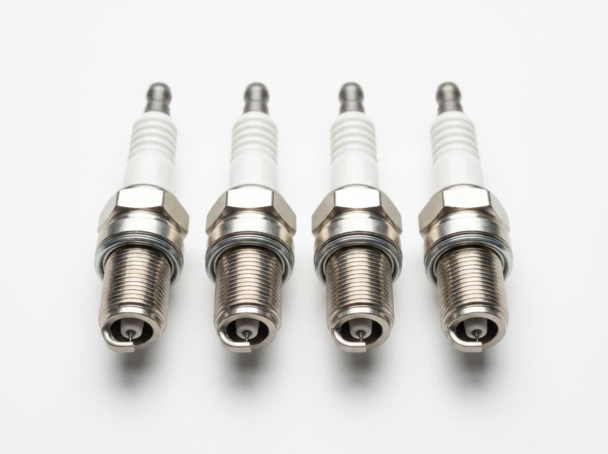 Iridium spark plug set on a clean studio background