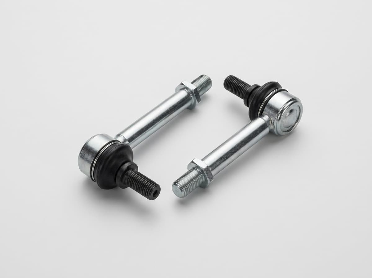Front sway bar end link pair on a clean studio background