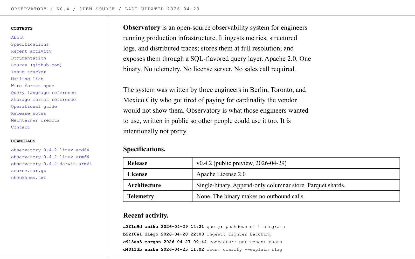 Observatory Raw: Provocative / Functional