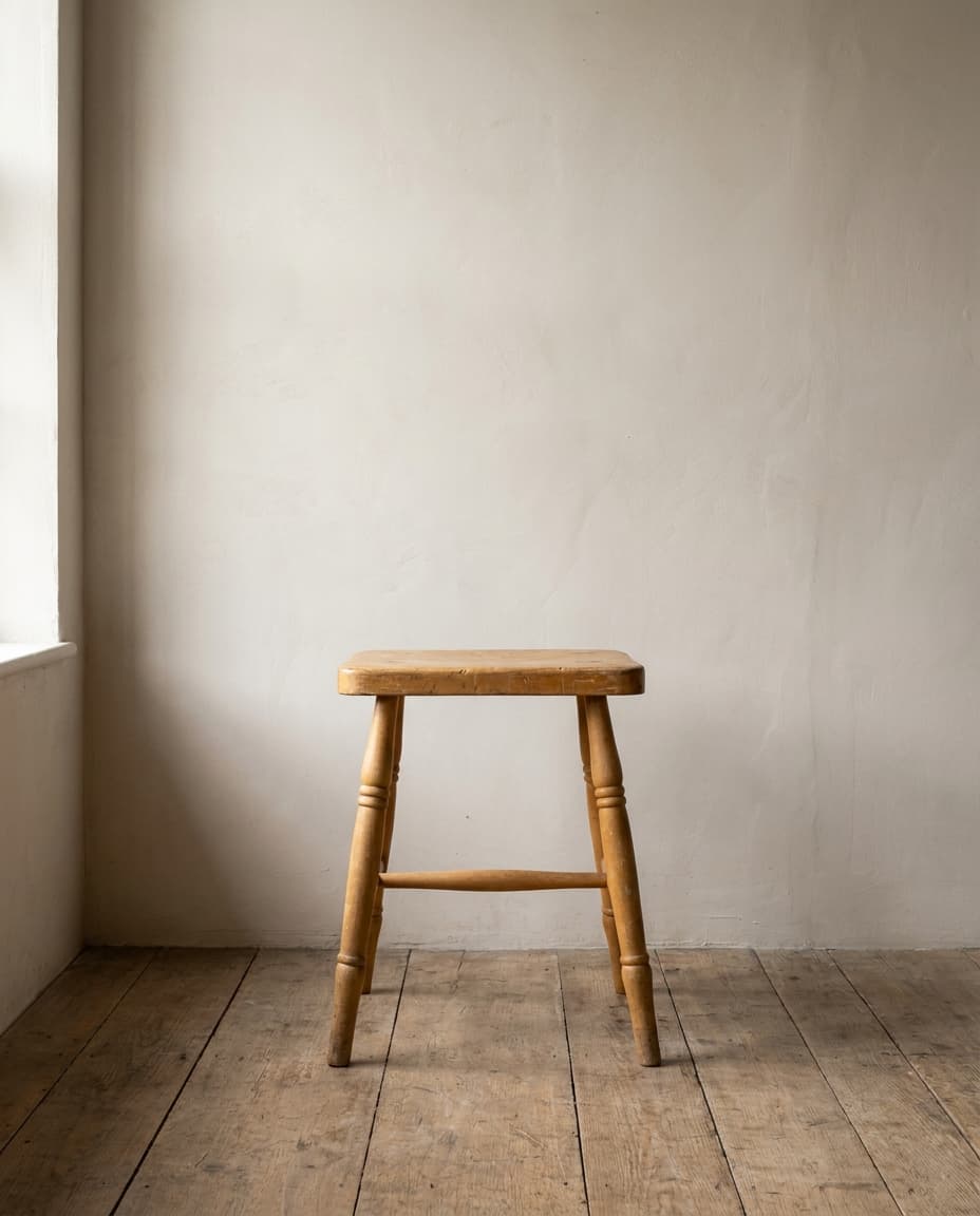 A close detail of a hand-cut mortise-and-tenon joint in pale oak, lit by raking afternoon light.