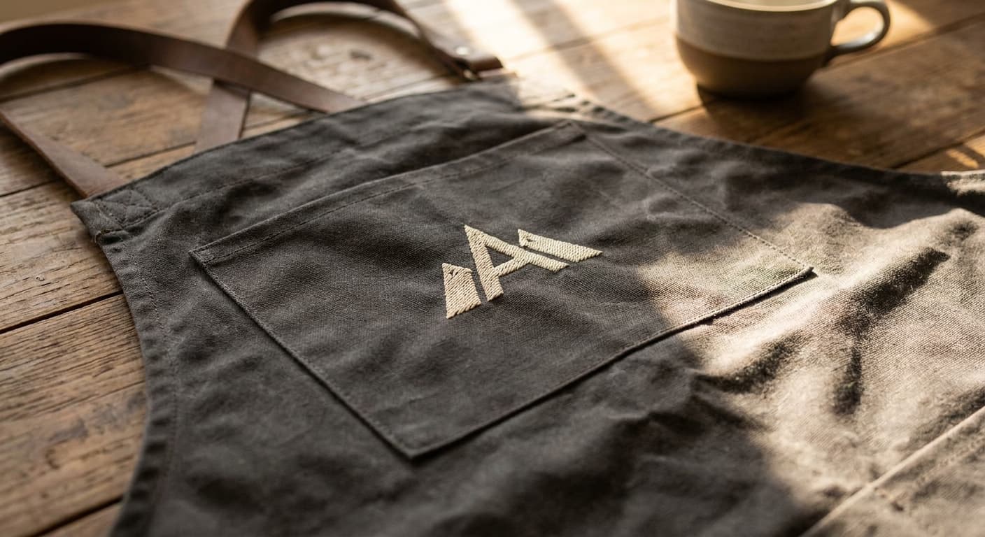 Atlas Coffee logo applied to: Apron embroidery