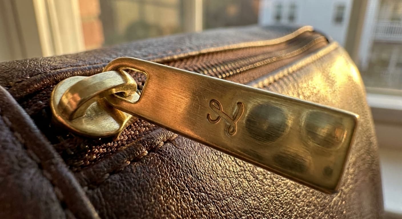 Lacuna logo applied to: Brass hardware stamp