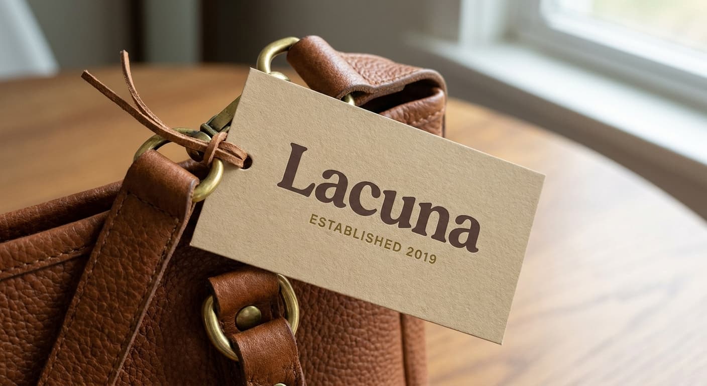 Lacuna logo applied to: Hangtag