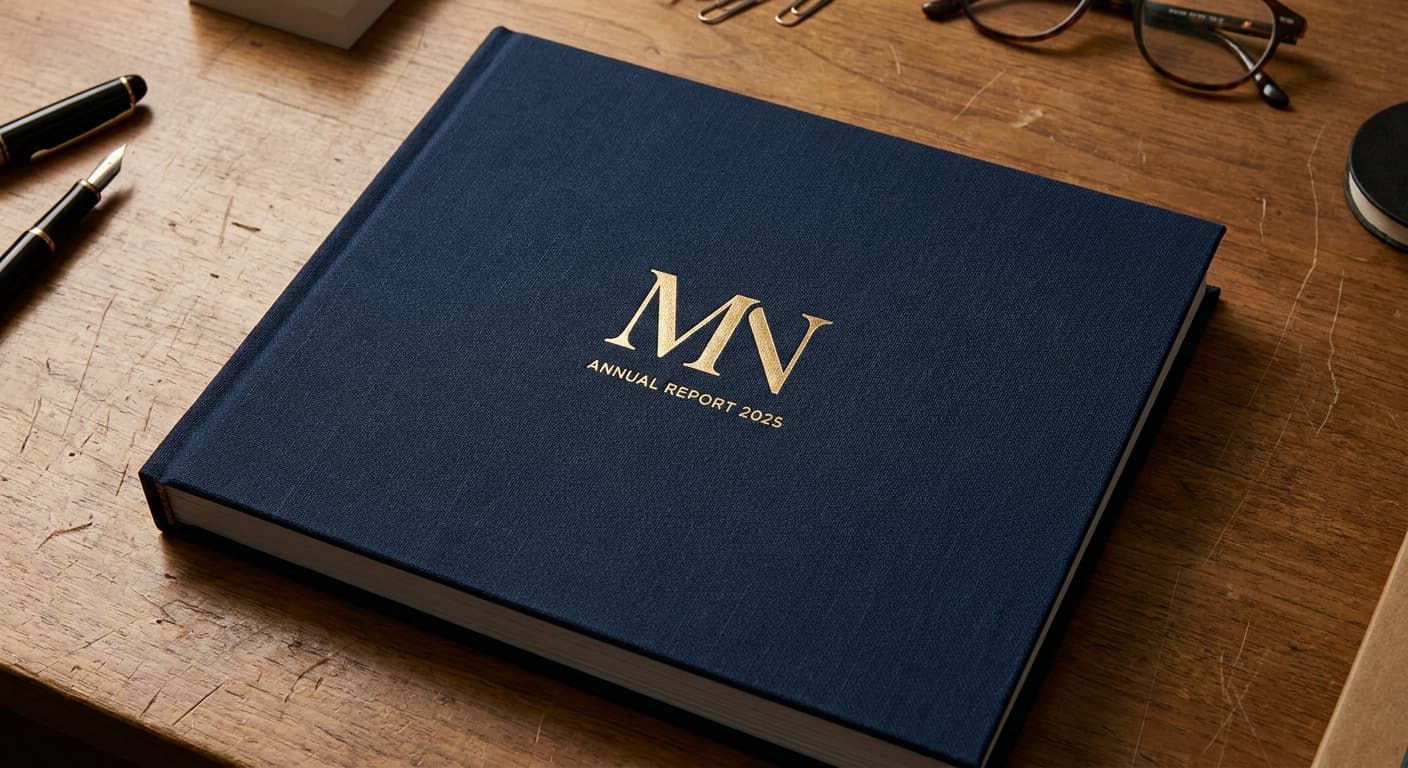 Morgan Northrop logo applied to: Annual report cover