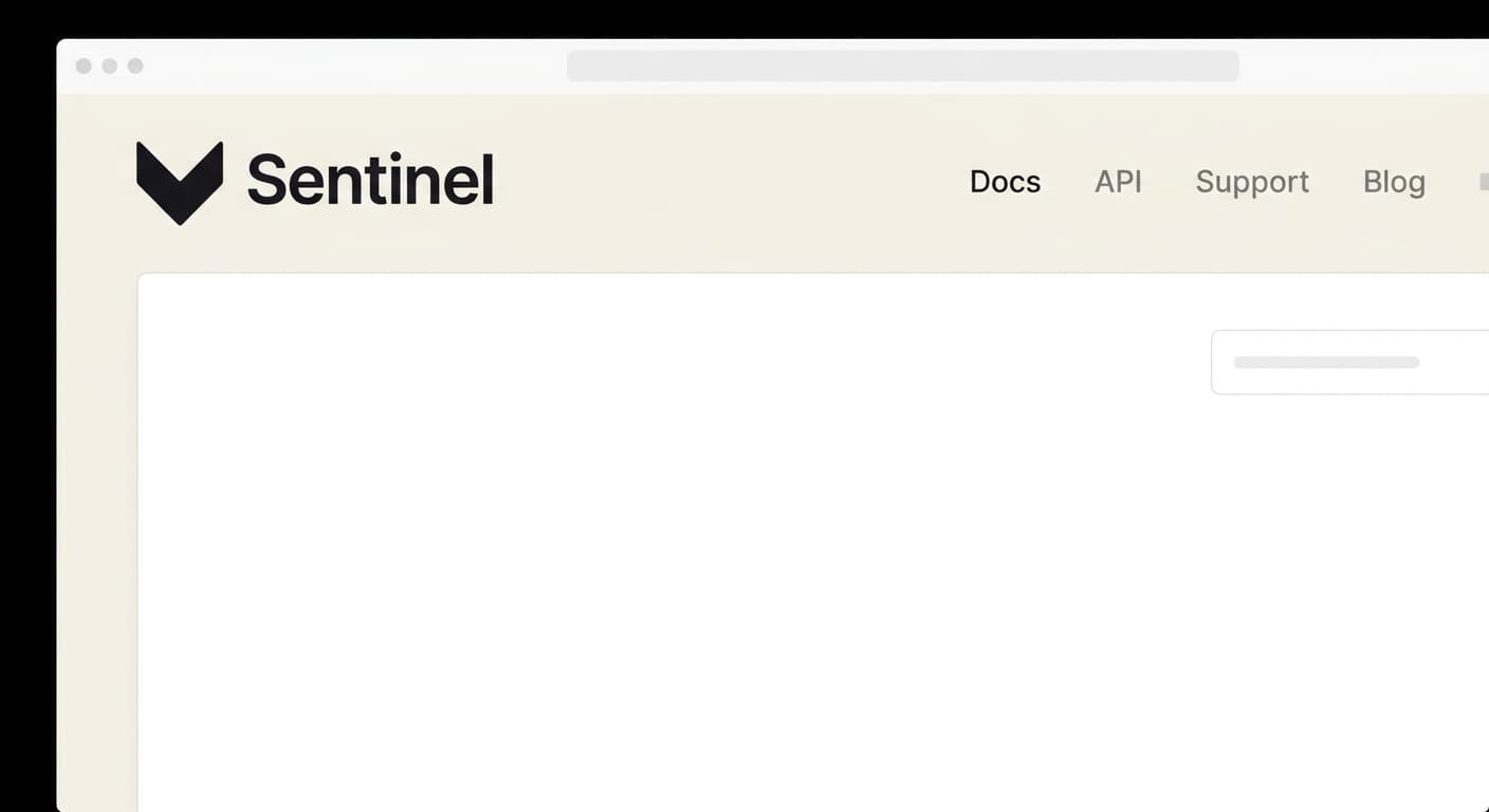Sentinel logo applied to: Documentation header