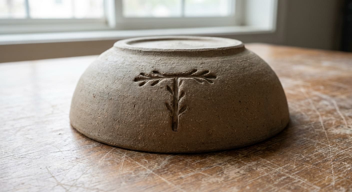 Tilth logo applied to: Pottery base stamp