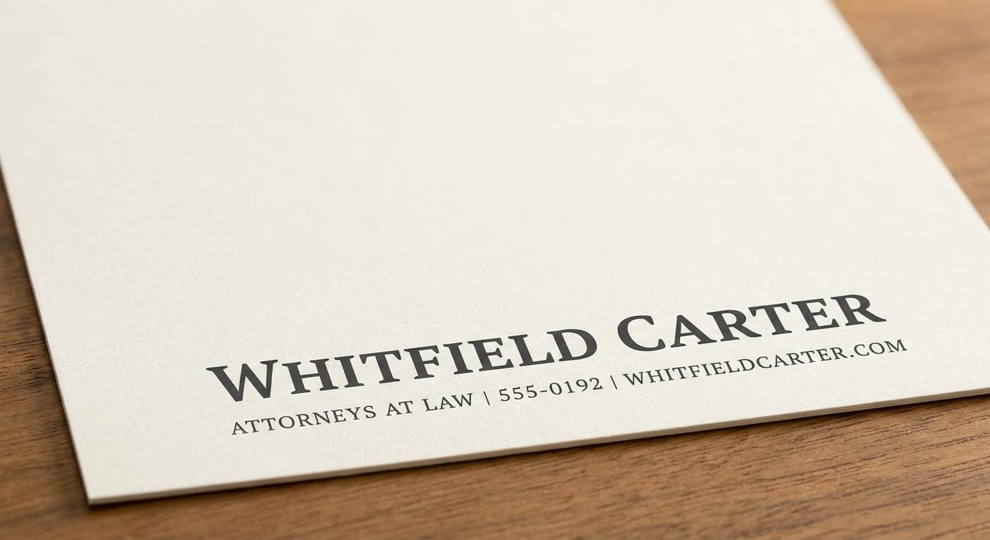 Whitfield Carter logo applied to: Court filing footer