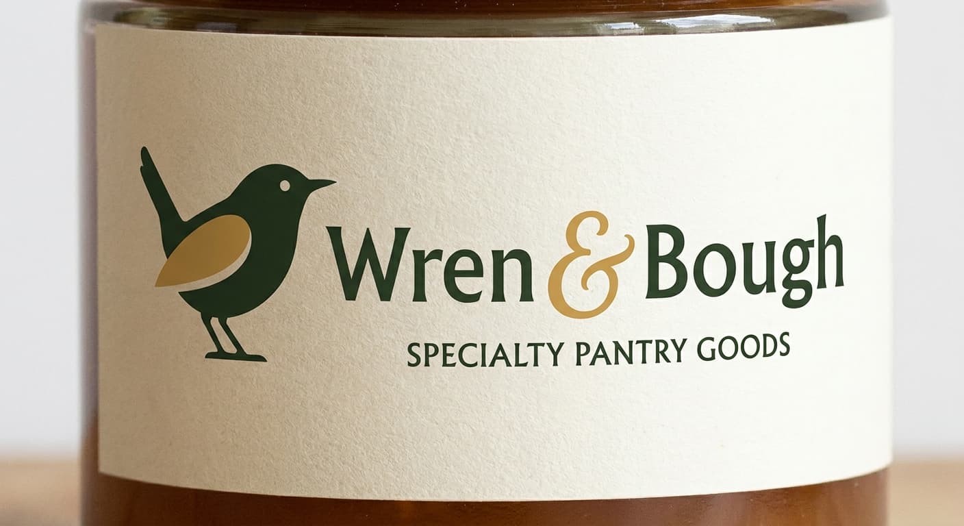 Wren & Bough variant: 01, Primary lockup with wren