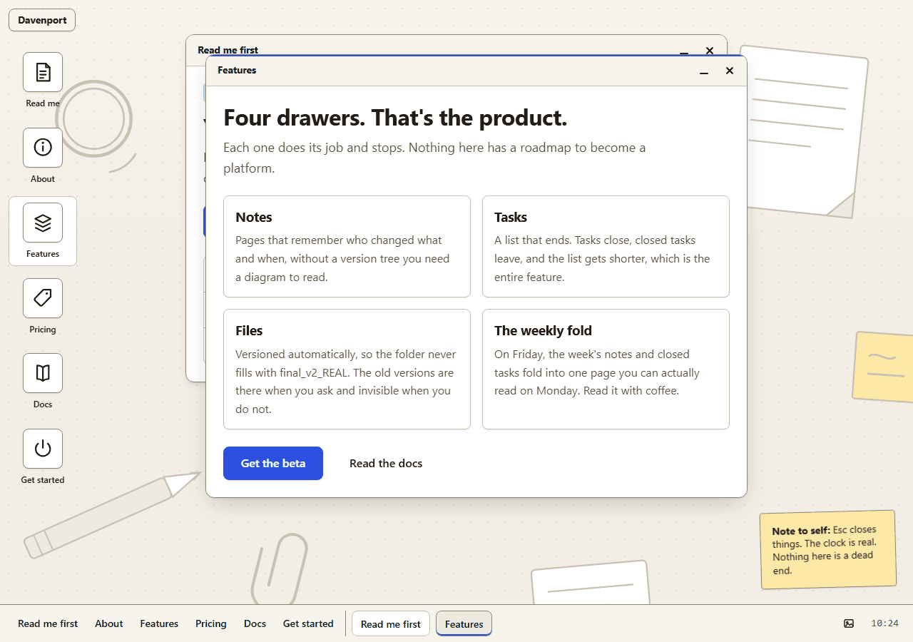The Desktop OS theme's demo page, rendered from its own tokens and components.