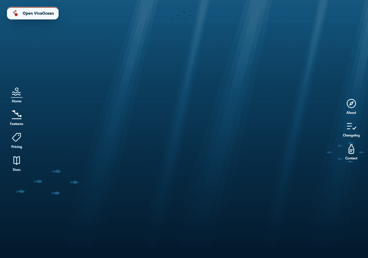 The VivaOcean theme's demo page, rendered from its own tokens and components.