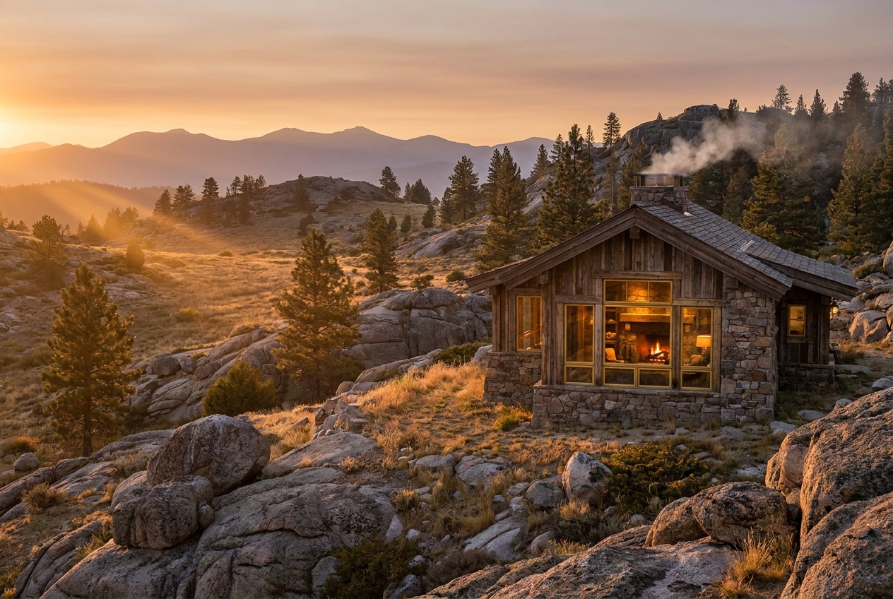 Mountain Retreats: a representative stay in the Lodestar mountain retreats collection, styled-aspirational, no real-location resemblance, demo only