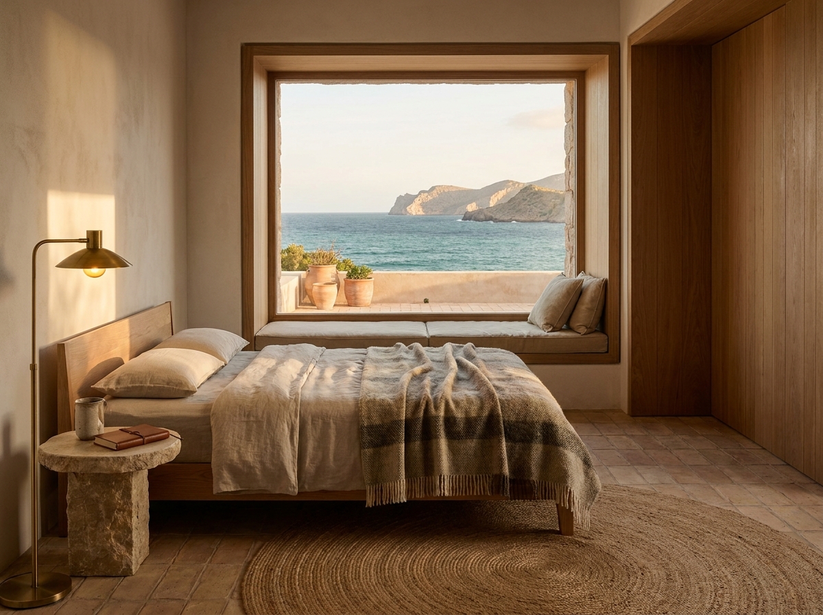 The Salt House: an interior or setting detail, styled-aspirational property photography, no people, no real-location resemblance, no real brand marks, demo only